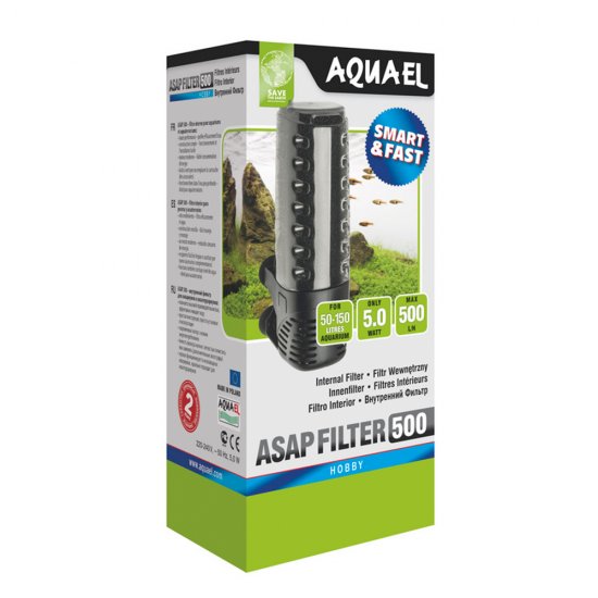 AQUAEL ASAP 500 Filter фильтр внутренний 500л/ч для аквариумов 50-150л 5.0Вт - Кликните на картинке чтобы закрыть