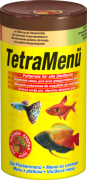 TetraMenu - корм для всех видов рыб, мелкие хлопья, 4 вида в одной баночке, 250мл