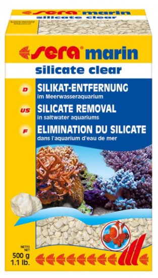 SERA MARIN SILICATE CLEANER поглотитель силикатов для морских аквариумов объемом 200-400л эффективен до 3-х месяцев, 500г - Кликните на картинке чтобы закрыть