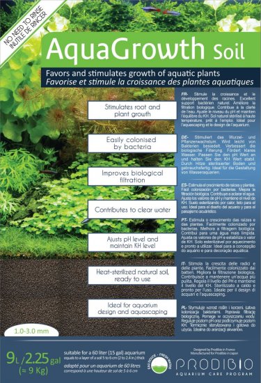 PRODIBIO AquaGrowth Soil Грунт аквариумный для растений 1-3мм, 9л - Кликните на картинке чтобы закрыть