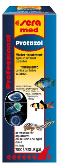 SERA PROTAZOL (Протазол) высокоэффективное лекарство против внешних паразитов в пресноводных аквариумах. Не изменяет цвет воды в аквариуме! на 2000л 100мл - Кликните на картинке чтобы закрыть