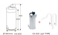 ADA Super Jet Filter ES-300 (Lily Type) внешний канистровый фильтр для пресн. акв. 360 л/ч объем 3л разм. D144xH360мм