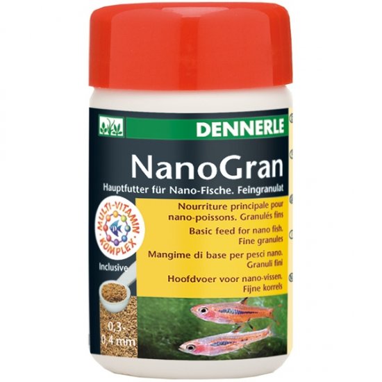 DENNERLE Nano Gran Основной корм для небольших рыб мини-гранулы 0.3-0.4мм 100мл - Кликните на картинке чтобы закрыть