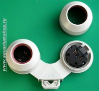 BJB 27.241.U301.50 патрон неповоротный G13 п/в защ. IP67 на две лампы T8 защёлка белый