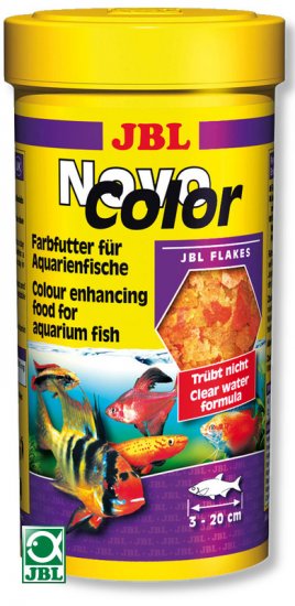 JBL NovoColor Основной корм в форме хлопьев для особенно яркой окраски рыб 250мл (40г) - Кликните на картинке чтобы закрыть