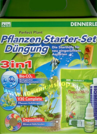 DENNERLE Perfect Plant Pflanzendungung Starter Set 3 in 1 Набор для запуска (Deponit-Mix 2.4кг V30 25мл Bio-CO2) - Кликните на картинке чтобы закрыть