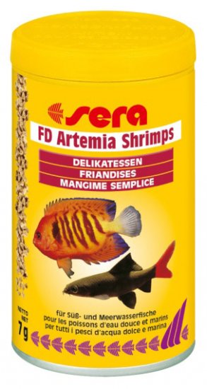 SERA FD ARTEMIA SHRIMPS рачки артемия - корм для плотоядных рыб из ракооборазных, богат каротином, способствует интенсивной окраске и икрометанию 250мл - Кликните на картинке чтобы закрыть