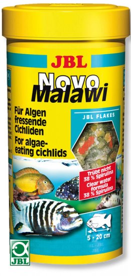 JBL NovoMalawi Корм хлопья для растительноядных цихлид из озер Малави и Таньгаика 1000мл (156г) - Кликните на картинке чтобы закрыть