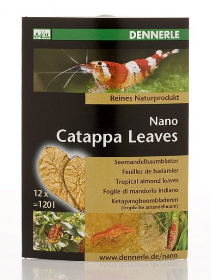 DENNERLE Nano Catappa Leaves высушенные листья миндального дерева, корм. добавка (для 120л) 12шт - Кликните на картинке чтобы закрыть