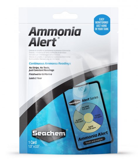 Seachem Ammonia Alert Тест на Аммоний длительного действия для Морского и Пресноводного аквариума - Кликните на картинке чтобы закрыть
