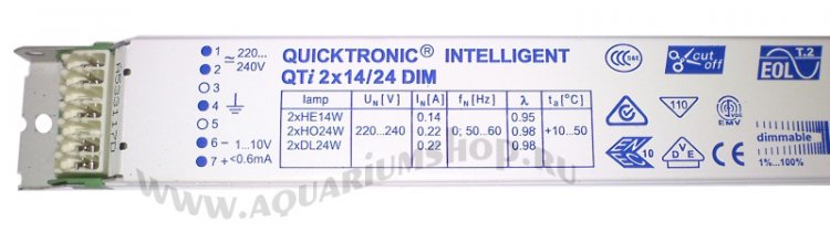 OSRAM QUICKTRONIC Intelligent QTi 2X14/24/220-240 DIM (2xHE14/HO24/DL24) (425x30x21) ЭПРА - Кликните на картинке чтобы закрыть