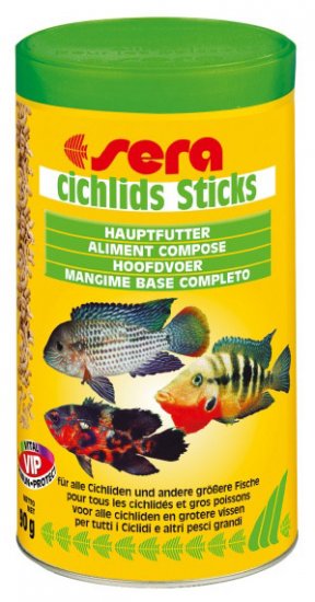 SERA CICHLID Sticks - корм для цихлид и других крупных рыб в виде палочек 500мл - Кликните на картинке чтобы закрыть