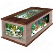 AQUATLANTIS AQUATABLE 130 аквариум, дуб отб./орех (051/050), 130*75*57см, 300л 2*39 T5,отражатель 2 шт.,+FIL IG