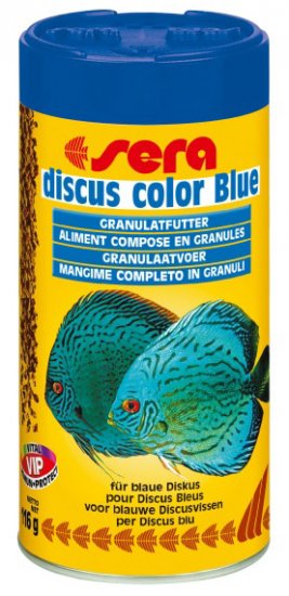 SERA DISKUS COLOR Blue – корм из креветочной муки и спирулины для синих и зеленых дискусов, а также для рыб с преобладающим синим окрасом 100мл - Кликните на картинке чтобы закрыть