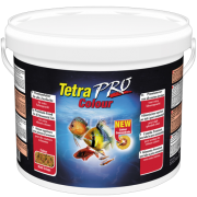 TetraPro Color Crisps высококачественный корм улучшает окраску всех декоративных рыб, круглые тонкие пластинки, ведро 10л