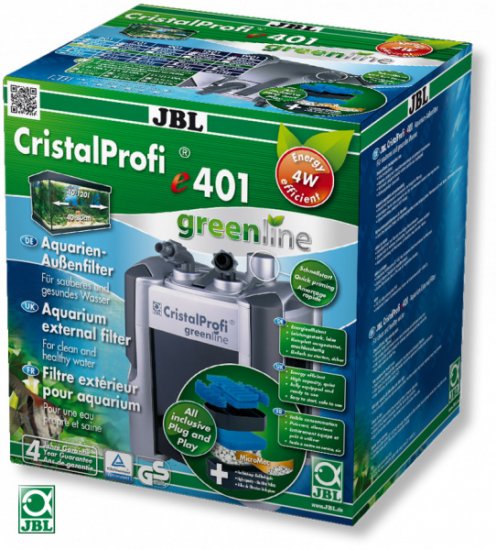 JBL CristalProfi e401 greenline Экономичный внешний фильтр для аквариумов 40-120л до 80см 450л/ч - Кликните на картинке чтобы закрыть