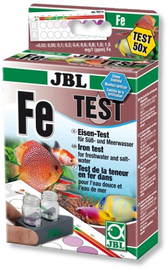 JBL Eisen Test-Set Fe - Тест для определения содержания железа в пресной и морской воде на 80 измерений - Кликните на картинке чтобы закрыть
