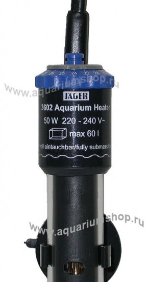 JAGER 50W (220-240V) 3602010 нагреватель с терморег. для акв. 25-60л 50Вт разм. 230xD24,5мм - Кликните на картинке чтобы закрыть