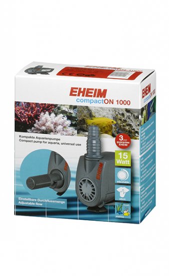 EHEIM compactON 1000 Компактная погружная помпа 400-1000л/ч h1,4м 15Вт 47х79х73мм под шланг16мм и 19мм - Кликните на картинке чтобы закрыть