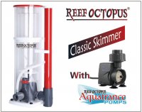 REEF OCTOPUS флотатор NWB-SSS-150 внутренний классический компактный D150/240х185х530мм от 800-1000л, помпа AQ-2000S, 17Вт, возд. 720л/ч