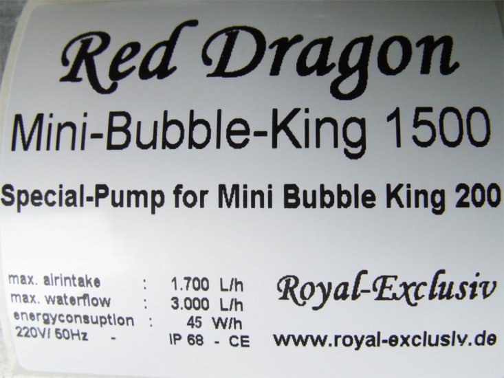 Royal Exclusiv Mini Bubble King 200 Флотатор - Скиммер внутрен д/акв. 500-1000л 280x260x560мм 35Вт - Кликните на картинке чтобы закрыть