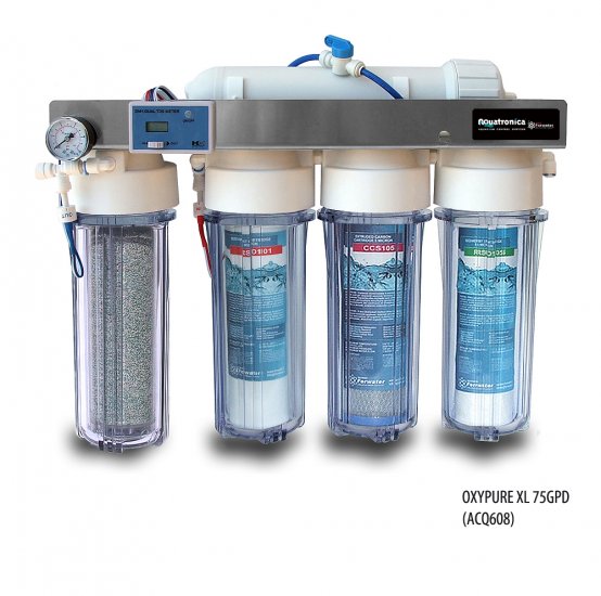 Aquatronica OXIPURE XL 75GPD канистровый осмотический фильтр произв. 340л/д система контроля максимальная очистка - 5 ступени очистки воды - Кликните на картинке чтобы закрыть