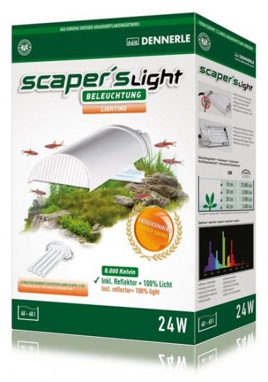 DENNERLE Scaper's Light 24W Светильник для растительных аквариумов 40-60л 24Вт 8000K - Кликните на картинке чтобы закрыть