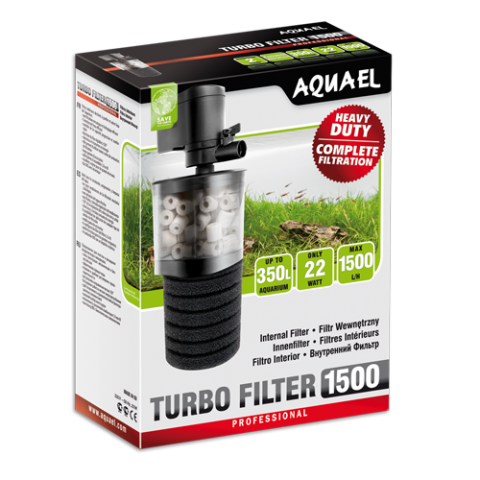 AQUAEL Turbo Filter 1500 Фильтр внутренний до 1500л/ч д/аквариума 250-350л 22Вт - Кликните на картинке чтобы закрыть