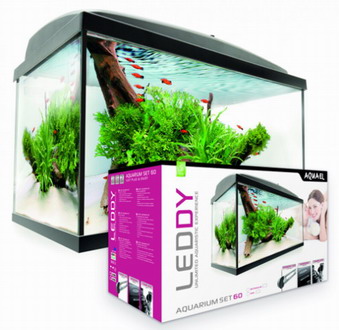 AQUAEL аквариум PAO 60 LEDDY дуговой, 45л. 60х30х30см (фильтр FAN 1,нагреватель 75W, 2x3W LED) - Кликните на картинке чтобы закрыть