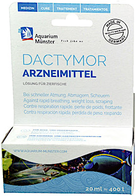 AQUARIUM MUNSTER DACTYMOR является эффективным лекарственным средством для борьбы с кожными червями (Gyrodactylus), жаберными глистами (Dactylogyros) и ленточными глистами (Cestodes) у Пресноводных и Морских рыбок 20мл на 400л - Кликните на картинке чтобы закрыть