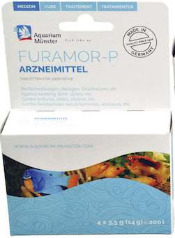 AQUARIUM MUNSTER FURAMOR P Эффективное лекарственное средство против большинства инфекционных заболеваний Пресноводных и Морских декоративных рыб 4х3.5г пакета на 200л - Кликните на картинке чтобы закрыть
