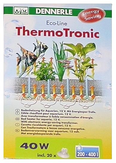 DENNERLE ThermoTronic 40W грунтовый нагреватель с трансформатором 40Вт 12В для акв. 200-400л - Кликните на картинке чтобы закрыть