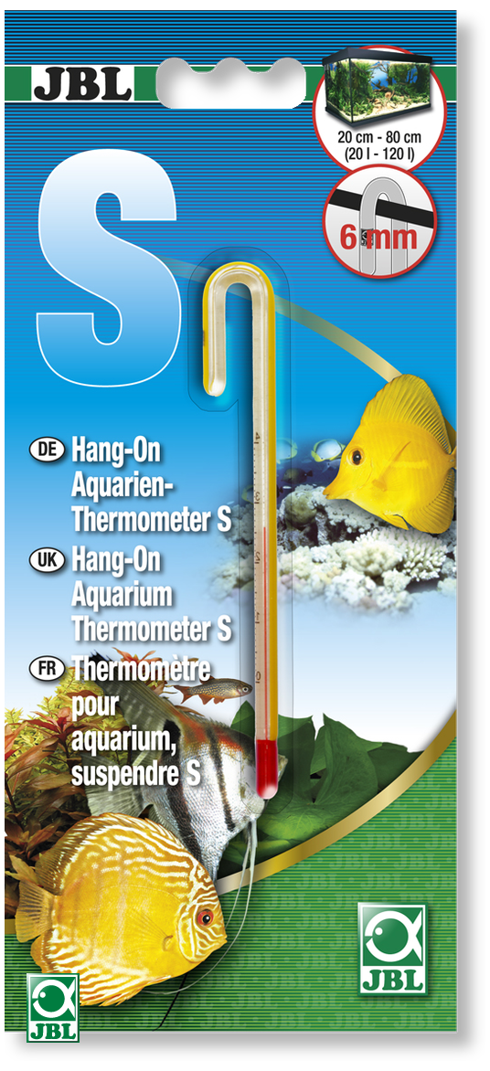 JBL Hang-on Aquarien-Thermometer L - Навесной изогнутый термометр для аквариумов с толщиной стекла до 15 мм