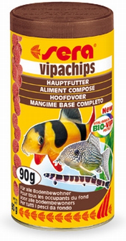 SERA VIPACHIPS - основной корм для донных рыб и ракообразных, долго не разваливается в воде 100мл - Кликните на картинке чтобы закрыть