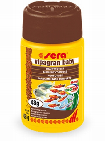 SERA VIPAGRAN Baby - основной корм для повседневного кормления молоди и мелкой рыбы 50мл-24гр - Кликните на картинке чтобы закрыть