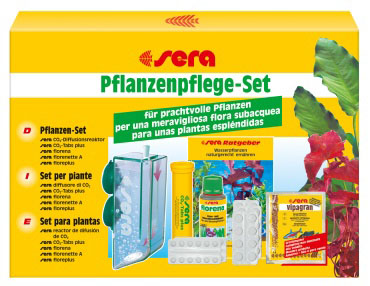 SERA PLANT CARE SET - набор для ухода за растениями, состав: CO2-Start, Florena 100мл, Florenette A 24т., Flore Plus 24т., пробник Vipagran - Кликните на картинке чтобы закрыть