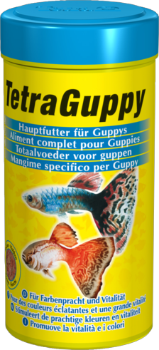 TetraGuppy корм для гуппи, пецилий, меченосцев и других живородящих пецилиевых рыб, хлопья 250мл - Кликните на картинке чтобы закрыть