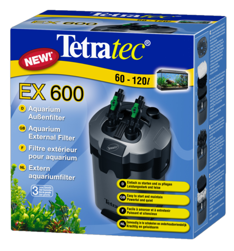 СНЯТО С ПРОИЗВОДСТВА ЧИТАТЬ ОПИСАНИЕ - Tetratec EX 600 - внешний фильтр для аквариумов 60-120л 600л/ч 5.7л 10Вт - Кликните на картинке чтобы закрыть