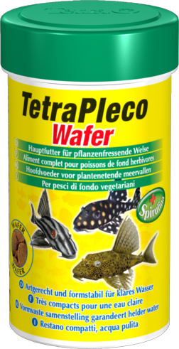 TetraPleco Wafer - растительный корм для сомиков-присосок (анциструсы птеригоплихты плекостомусы) пластинки 100мл - Кликните на картинке чтобы закрыть