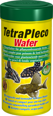 TetraPleco Wafer - растительный корм для сомиков-присосок (анциструсы птеригоплихты плекостомусы) пластинки 250мл - Кликните на картинке чтобы закрыть