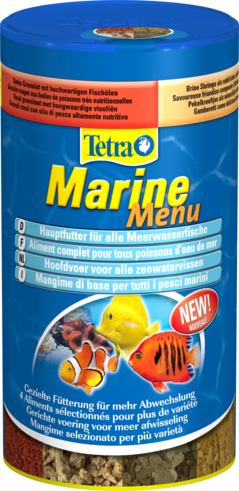 TetraMarine Menu - корм для всех морских рыб - крупные гранулы 250мл - Кликните на картинке чтобы закрыть