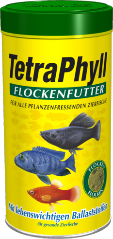 TetraPhyll - растительные хлопья травоядных рыб - гуппи, пецилий, африканских цихлид, 1000мл - Кликните на картинке чтобы закрыть