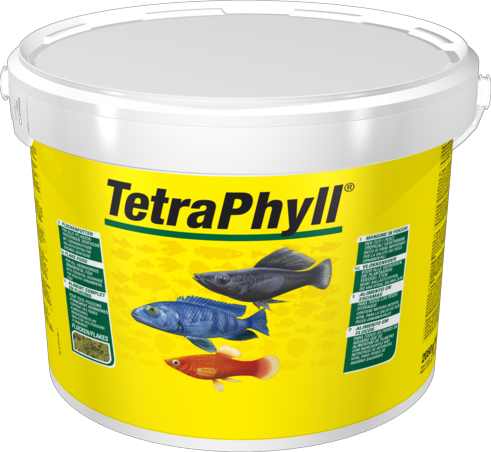 TetraPhyll - растительные хлопья травоядных рыб - гуппи, пецилий, африканских цихлид, ведро 10л - Кликните на картинке чтобы закрыть